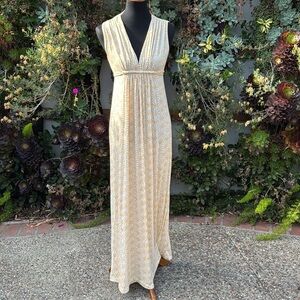 Rachel Pally Cream Plunge Maxi Sundress